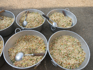 sun fried rice with soup